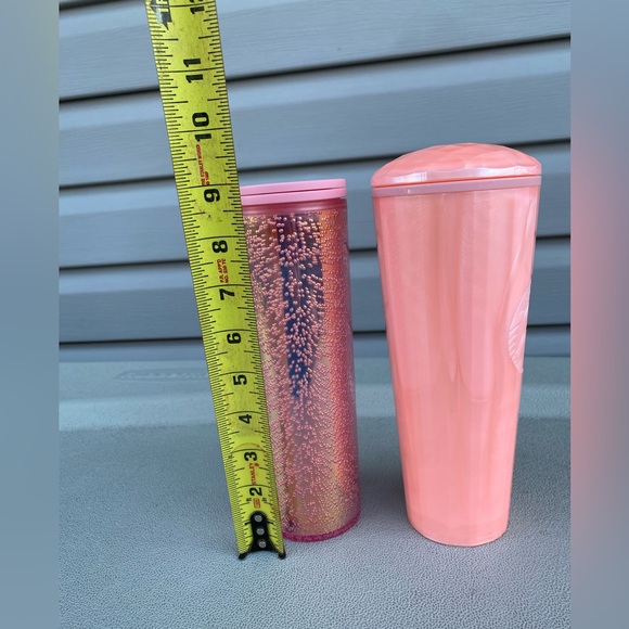 Starbucks pink pearl tumbler 24oz & Holiday 16oz Pink Champagne Bubble Traveler - Picture 3 of 10
